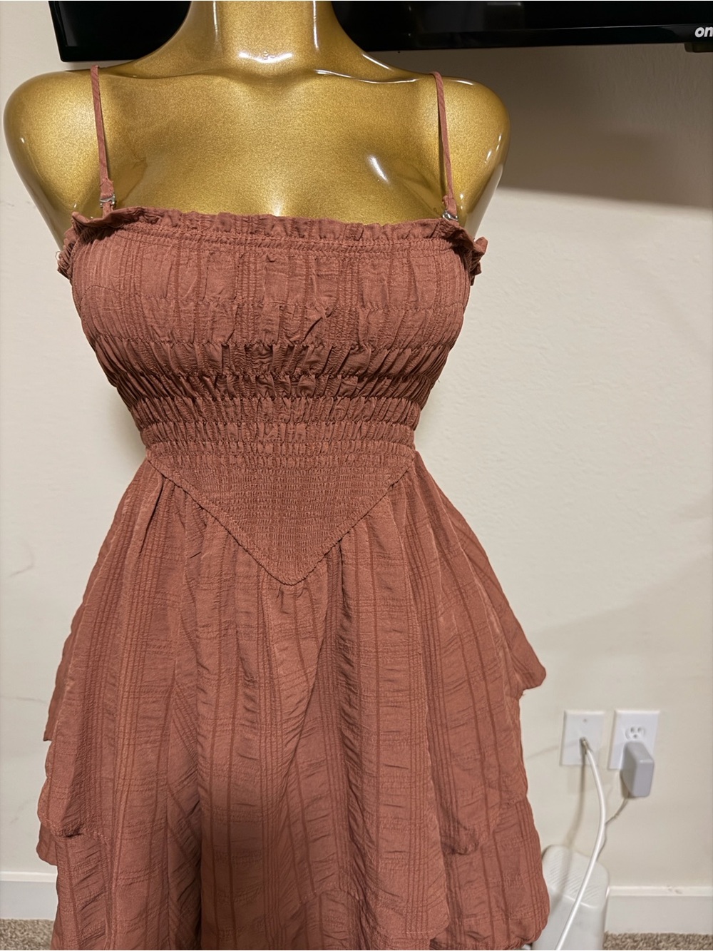 wild fable Smocked Mini Dress in Dusty Rose